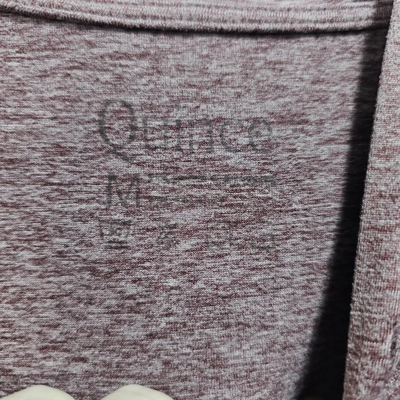 Quince FlowKnit Front Zip Hoodie Stretch Heathered Burgundy Jacket Size Medium. - Picture 8 of 12